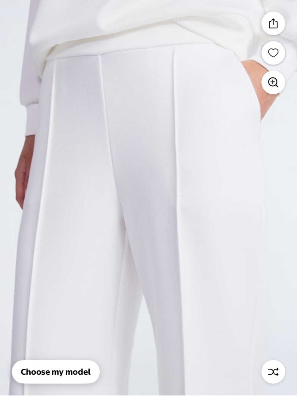 Scoop Scuba Knit Wide Leg Sweatpants Winter White Size L - Picture 4 of 9